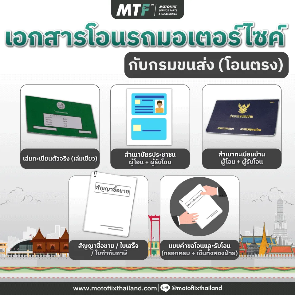เอกสารโอนรถมอเตอร์ไซค์แบบโอนตรง