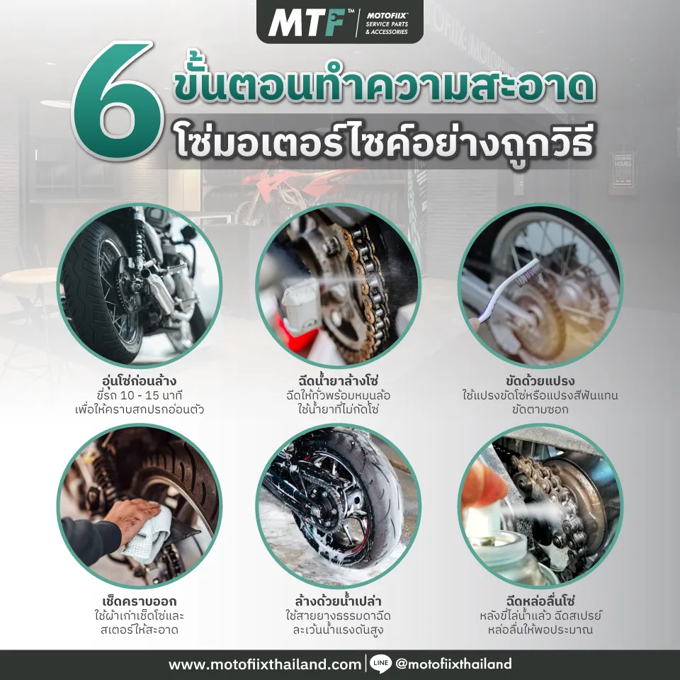 ขั้นตอนทำความสะอาดโซ่มอเตอร์ไซค์