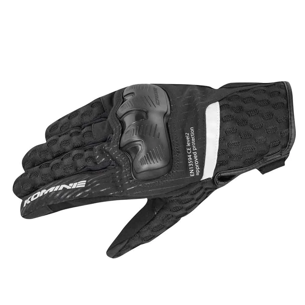 Komine ถุงมือเต็มนิ้ว GK244 Supreme Protech Cooling Mesh Gloves Black
