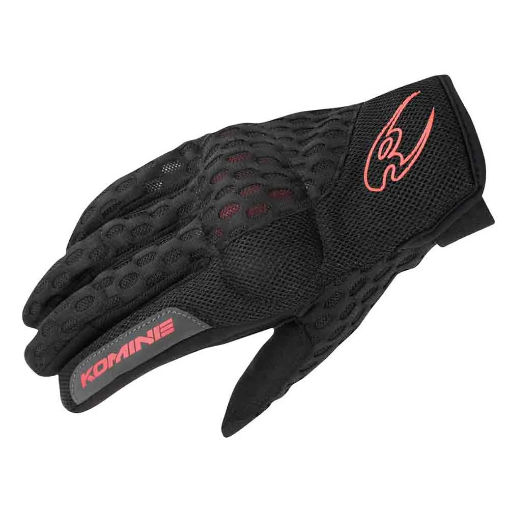 Komine ถุงมือเต็มนิ้ว GK243 Protect Cooling Mesh Gloves Black/Red